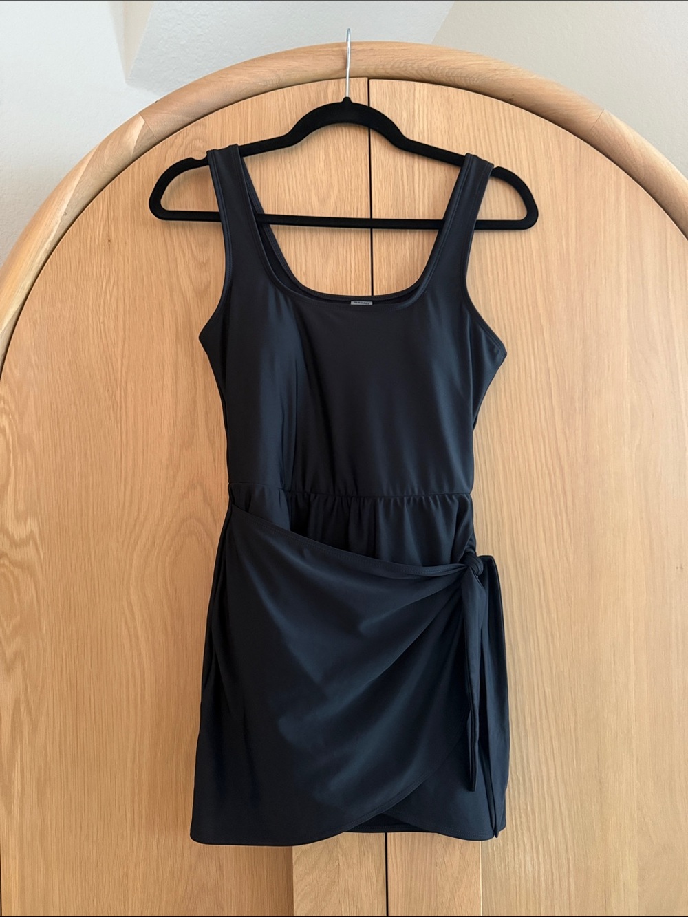Old Navy Black One-Piece Swim Dress with Side Tie